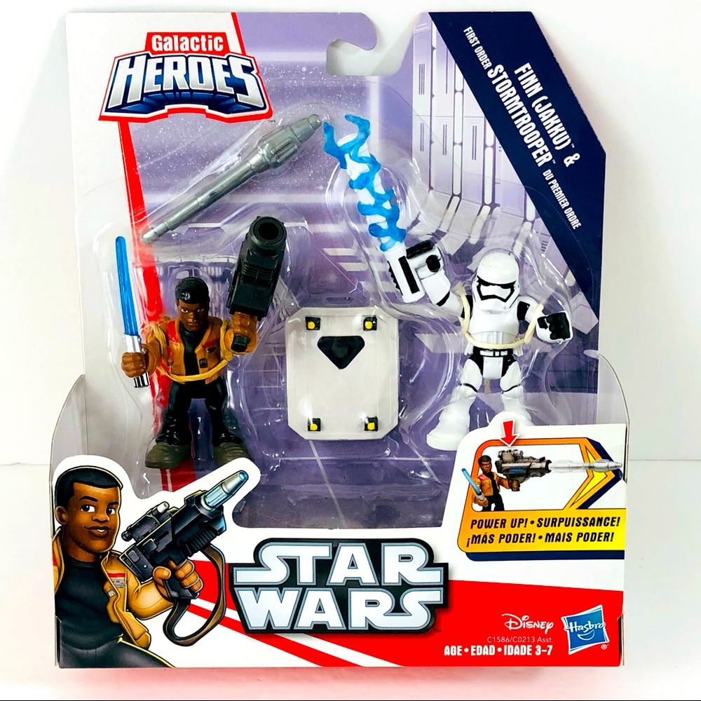 Star Wars Galactic Heroes Figure Set Finn Jakku & First Order Stormtrooper New